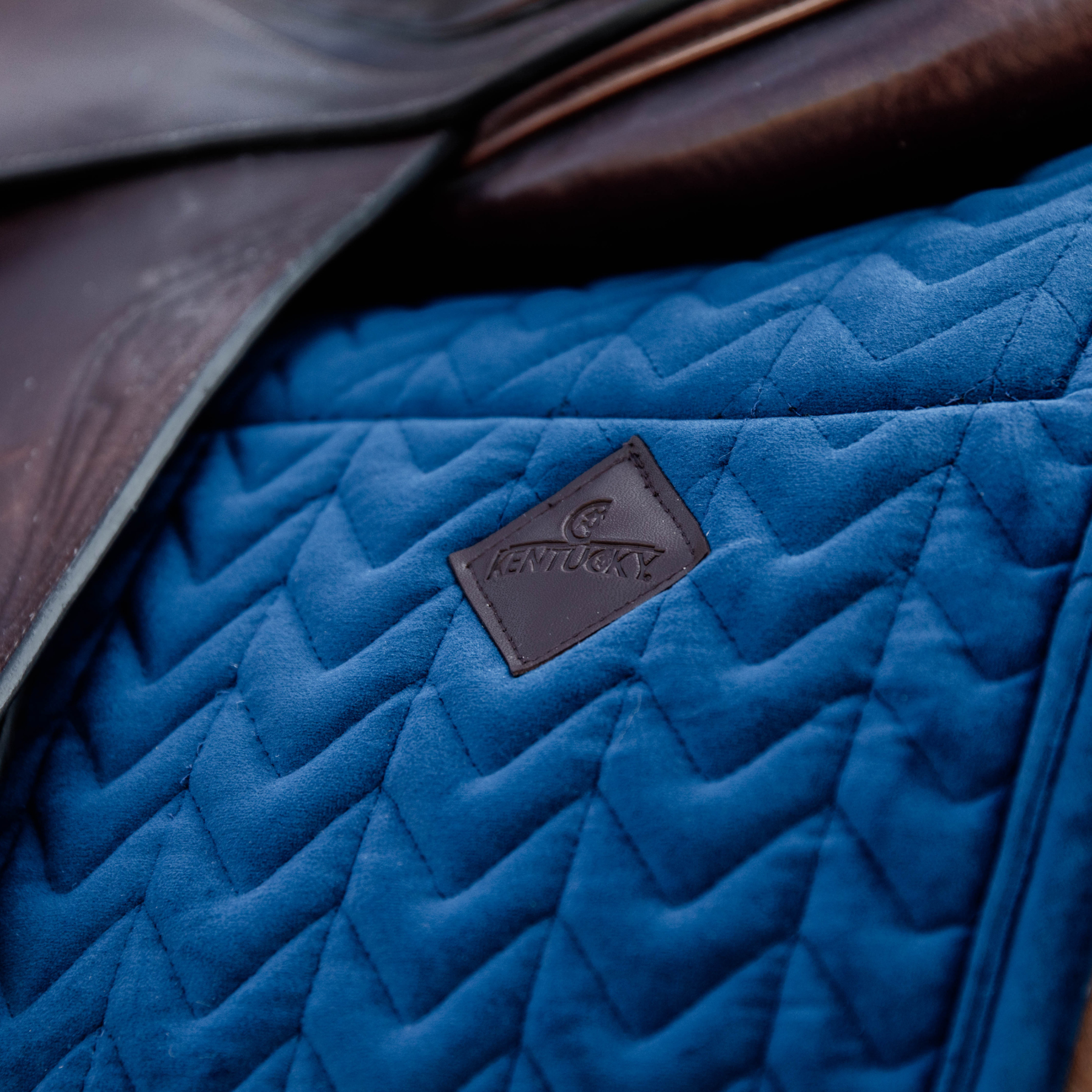 Kentucky Horsewear Skin Friendly Saddle Pad Velvet Dressage, Navy