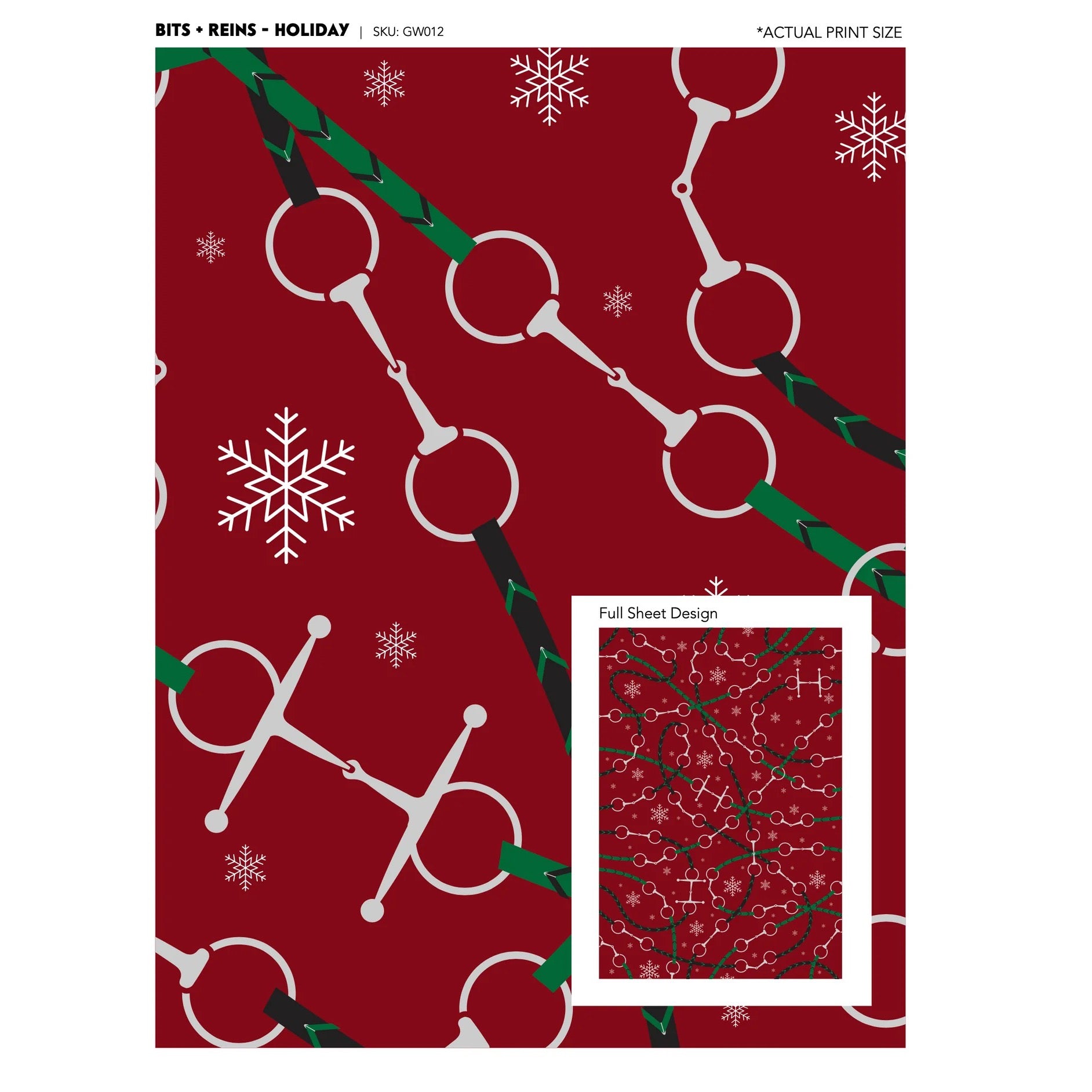 Hunt Seat Paper Co. Bits & Reins Holiday Gift Wrap