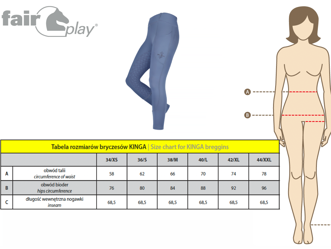 Fair Play Full Grip Winter Riding Leggings KINGA, Navy