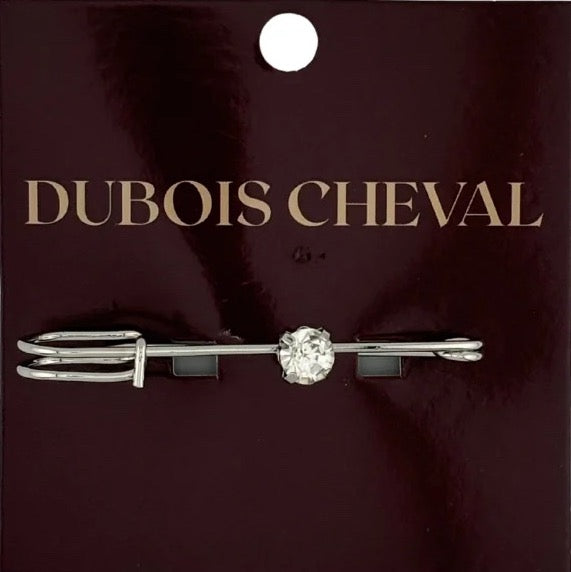 Dubois Cheval Stock Pin - Silver Sparkly Diamond