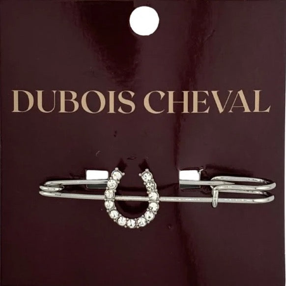 Dubois Cheval Stock Pin - Silver Sparkly Horseshoe
