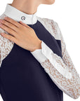 EGO7 Florentine ML Lace Long Sleeve Competition Shirt, Navy/White