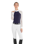 EGO7 Florentine ML Lace Long Sleeve Competition Shirt, Navy/White