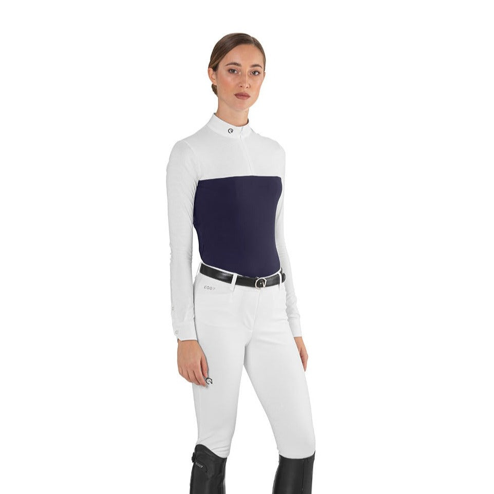 EGO7 Mesh ML Long Sleeve Competition Shirt, Navy/White