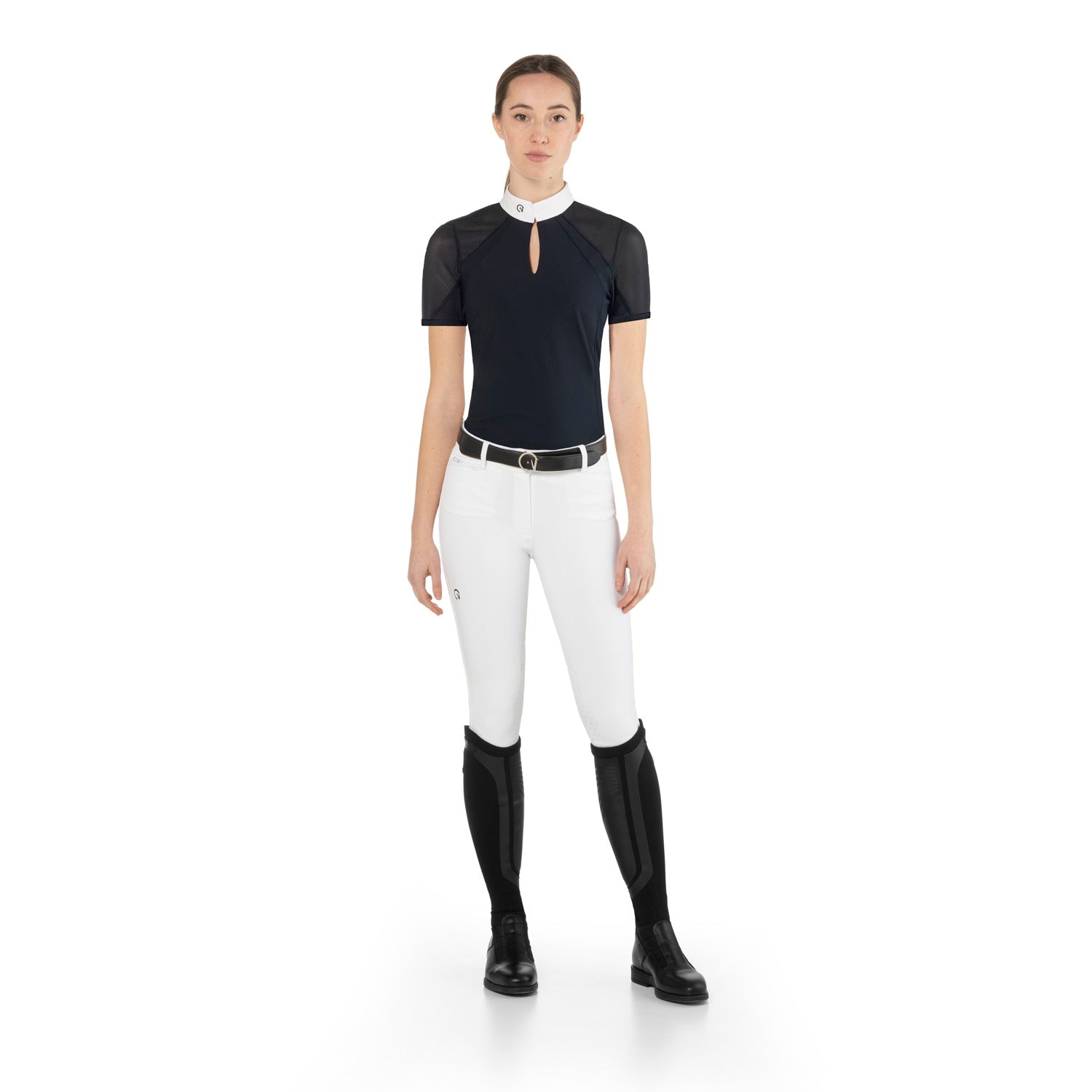 EGO7 Teresa Ladies MC Short Sleeve Competition Shirt, Navy Blue