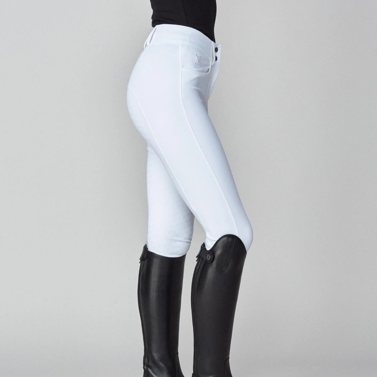 Yagya Ladies Timeless Knee Grip Riding Breeches, White