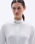 Trolle Ladies Half Placket Long Sleeve Competition Shirt, White