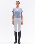 Trolle Ladies Short Sleeve Competition Mesh Polo, White/Astro Blue