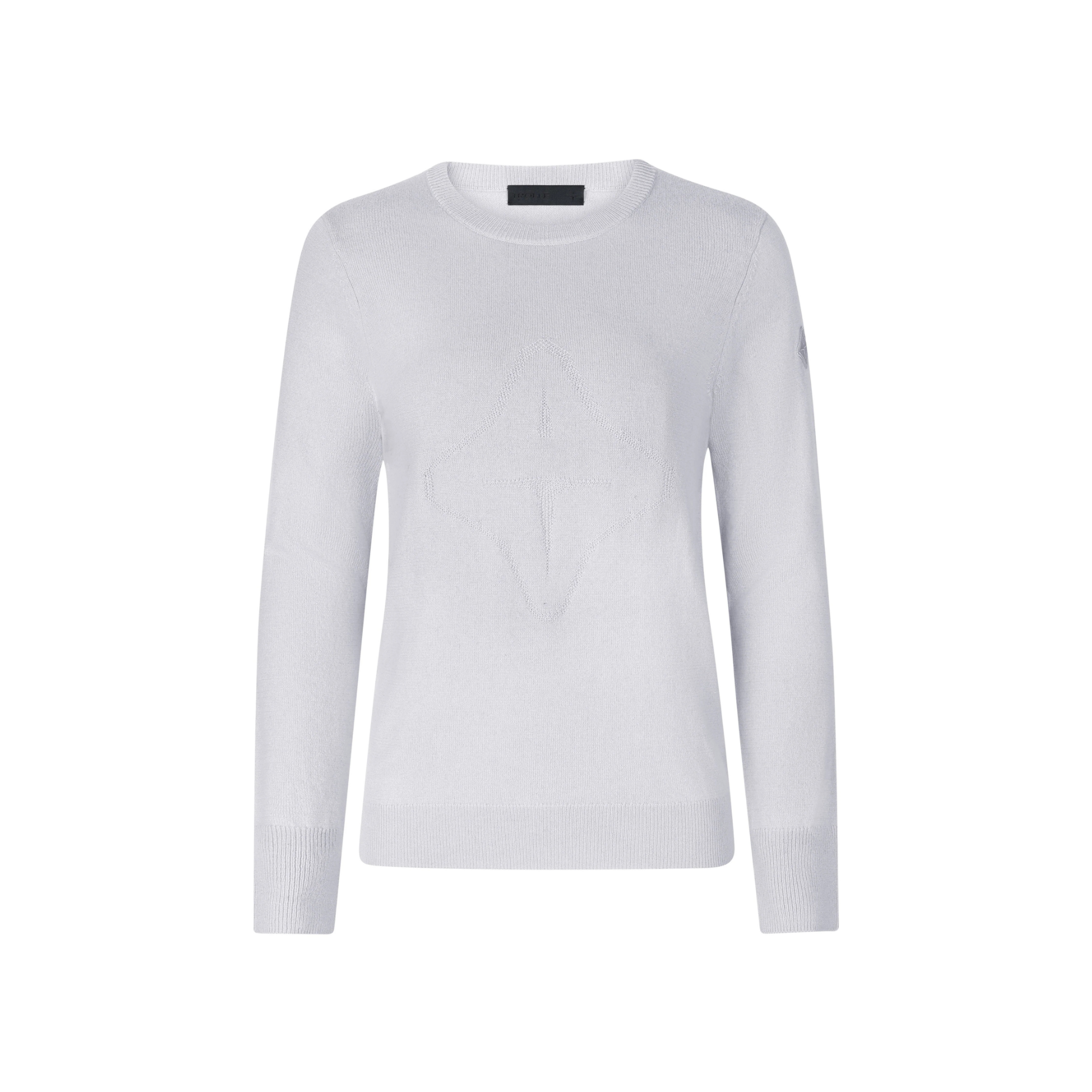 Trolle Ladies Tonal Fine Cashmere Crew Sweater, Light Grey