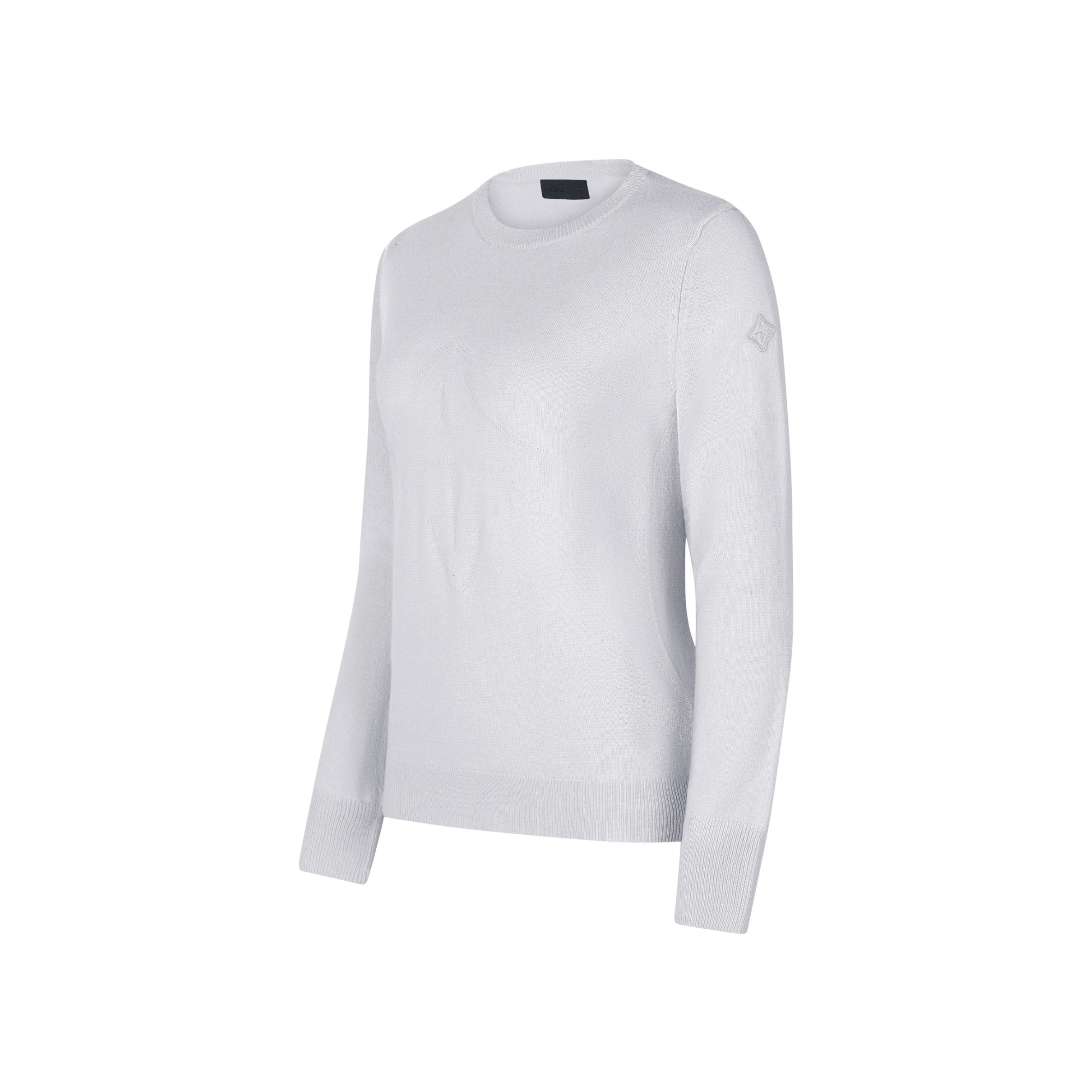 Trolle Ladies Tonal Fine Cashmere Crew Sweater, Light Grey