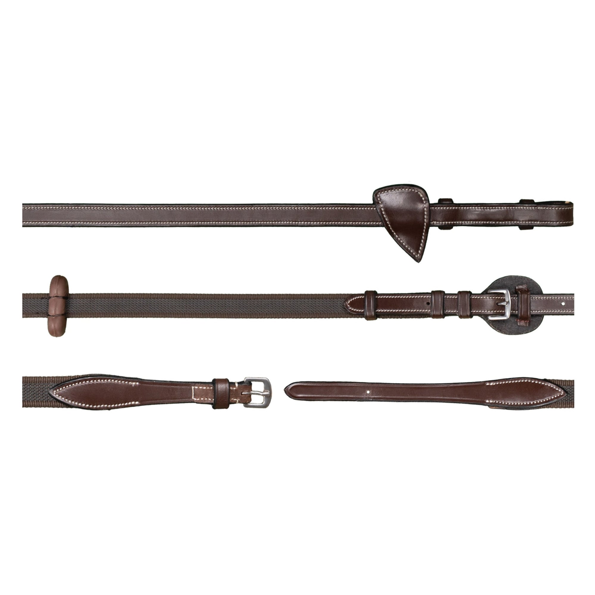 Dy'on 5/8'' Adjustable Web Reins, Brown, US Collection