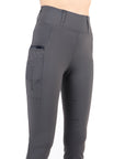Montar Hilma Tone in Tone Crystals Ladies Full Grip Pull On Breeches, Gray