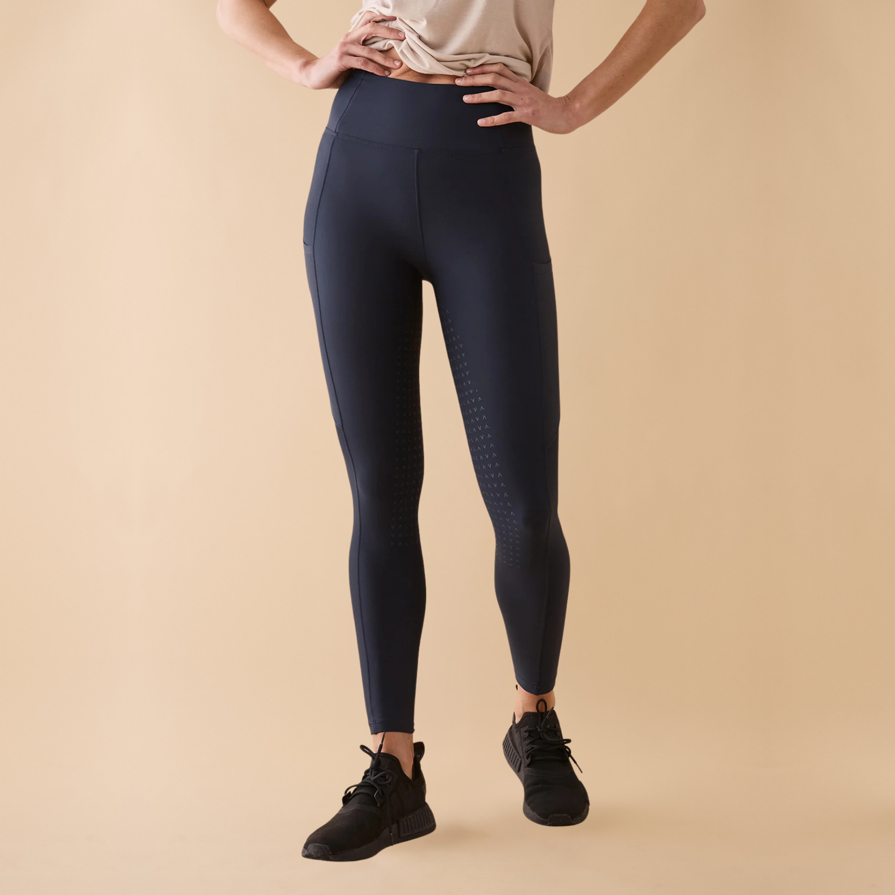 VALA Ladies Active Everyday Full Grip Riding Leggings, Navy