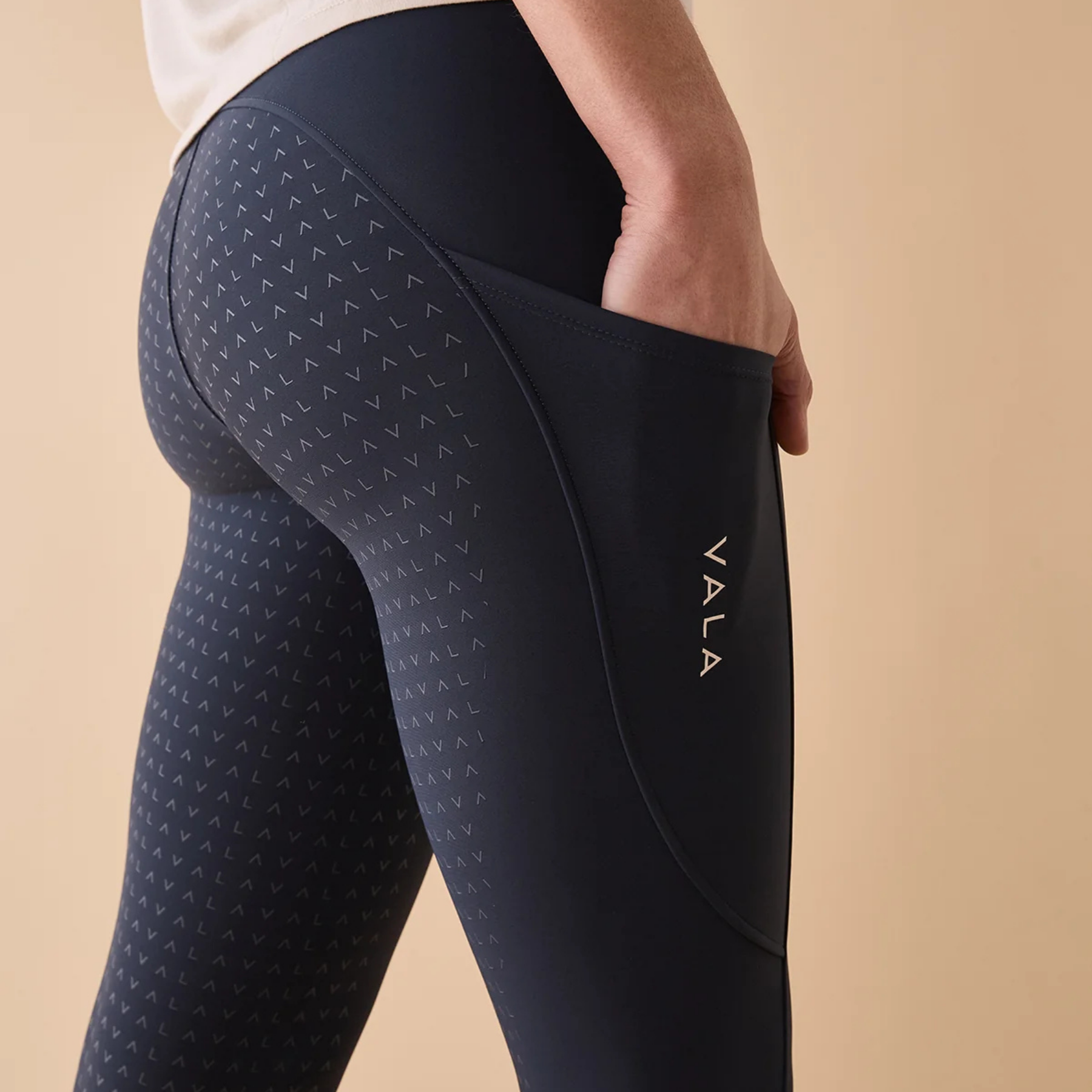 VALA Ladies Active Everyday Full Grip Riding Leggings, Navy