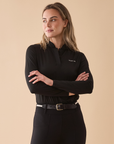 VALA Ladies Connected Long Sleeve Polo, Black