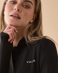 VALA Ladies Connected Long Sleeve Polo, Black