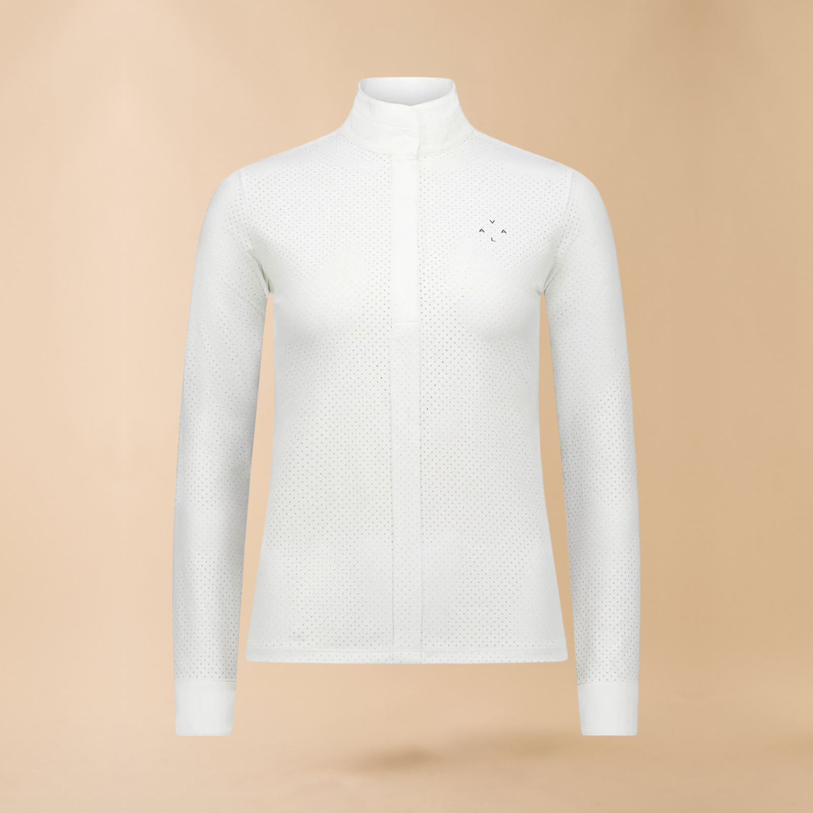 VALA Ladies Long Sleeve Mesh Show Shirt, White