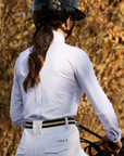 VALA Ladies Long Sleeve Mesh Show Shirt, White