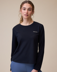 VALA Ladies Long Sleeve Mesh Training Shirt, Black