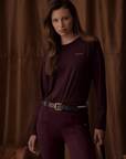 VALA Ladies Long Sleeve Mesh Training Shirt, Deep Cherry