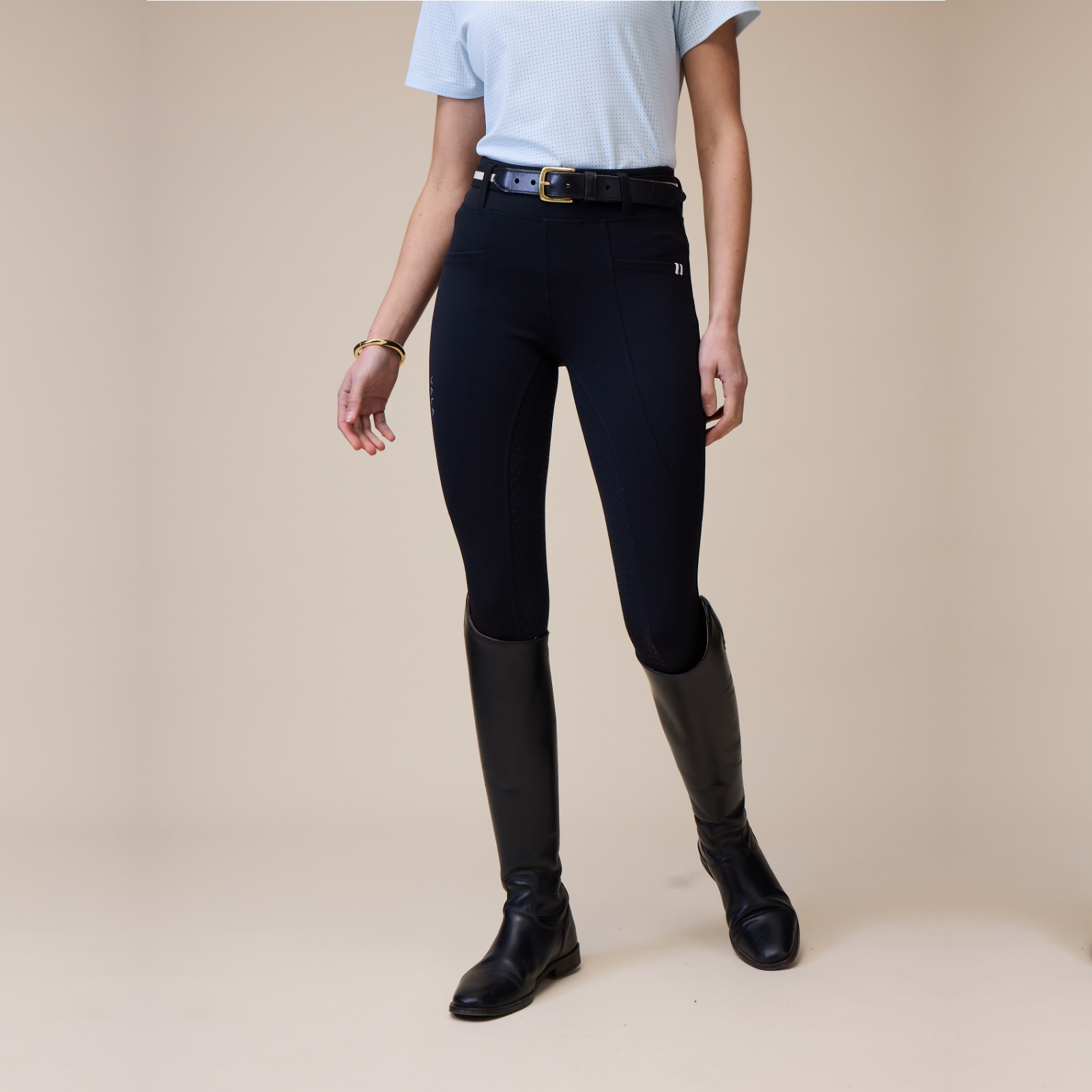 VALA Ladies Sculpt & Smooth Knee Grip Riding Breeches, Black