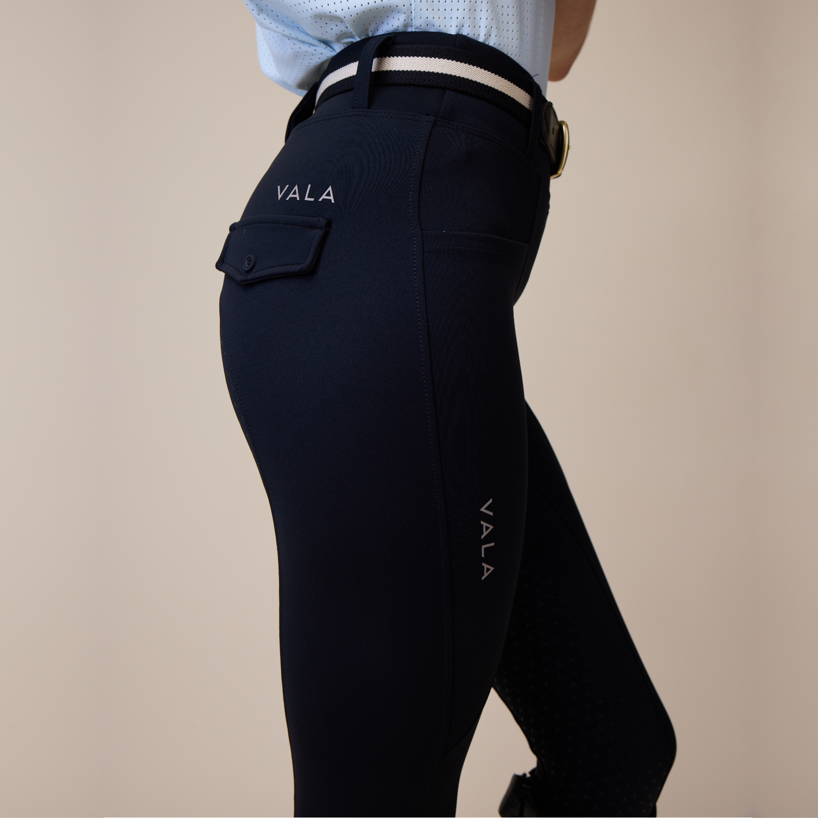 VALA Ladies Sculpt & Smooth Knee Grip Riding Breeches, Black