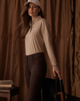 VALA Ladies Ultimate Button Up Full Grip Breeches, Chocolate