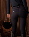 VALA Ladies Ultimate Button Up Full Grip Breeches, Navy