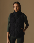 Vala Equestrian Ladies Diamond Quilted Vest, Black