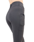 Montar Hilma Tone in Tone Crystals Ladies Full Grip Pull On Breeches, Gray