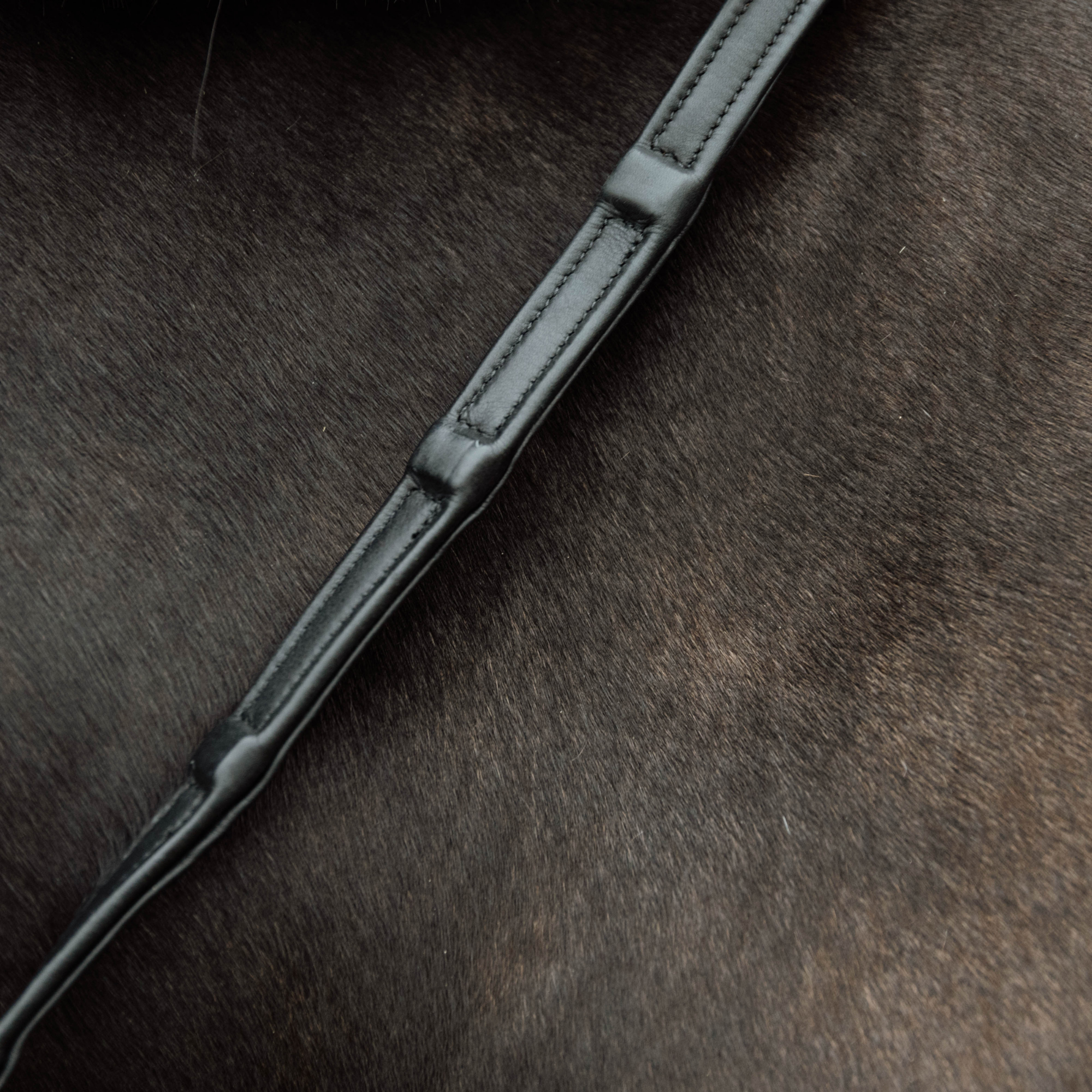 Dy'on 1/2 Soft Leather reins 8 Integrated Stoppers, Black