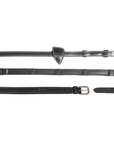 Dy'on 1/2 Soft Leather reins 8 Integrated Stoppers, Black