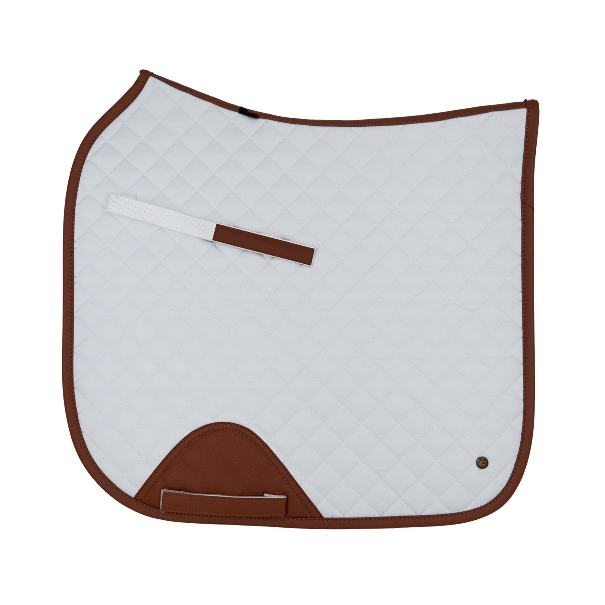 Sixteen Cypress Dressage Pad, White & Cognac