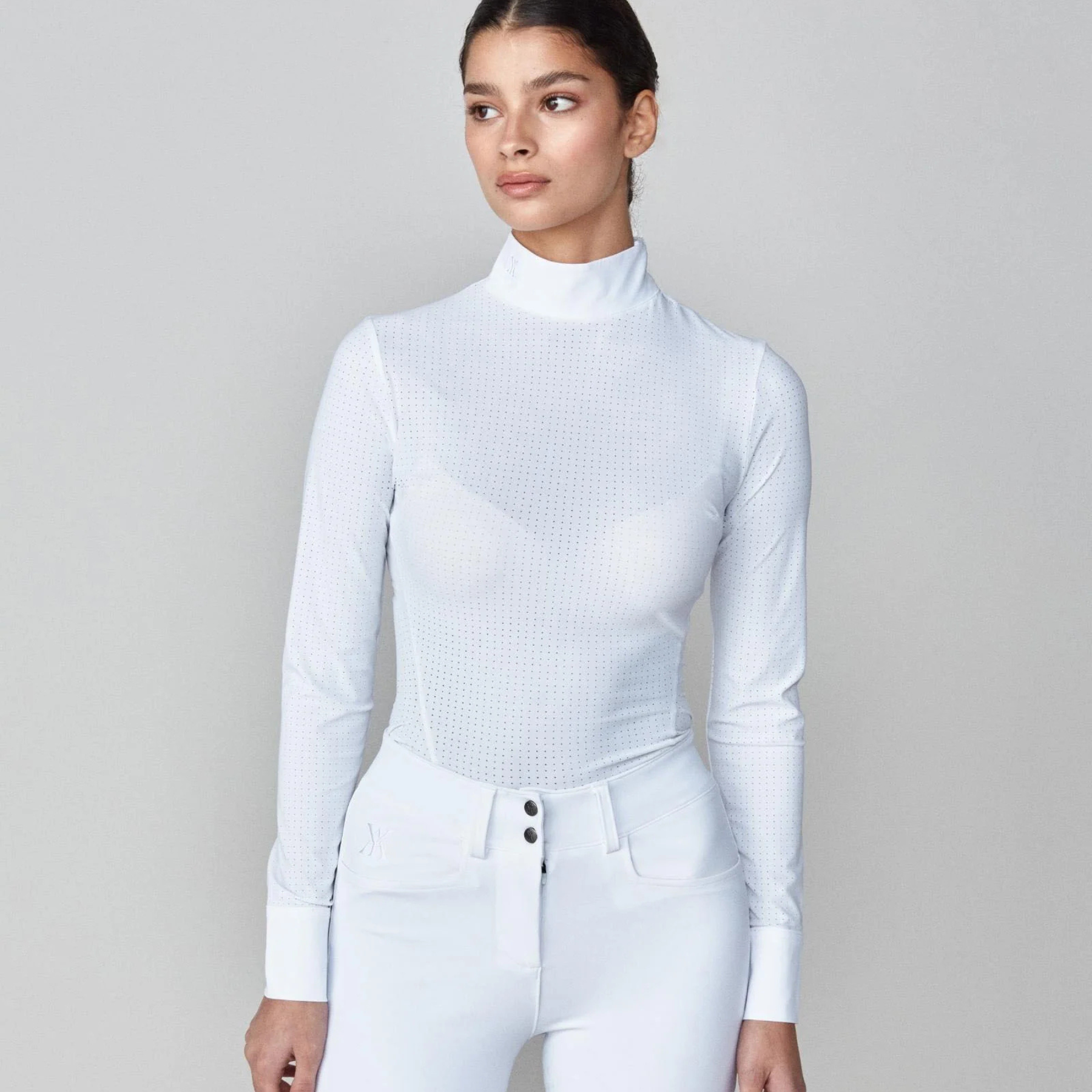 Yagya Ladies Timeless Mesh Show Shirt, White