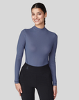 Yagya Ladies Lightweight Long Sleeve Top, Slate Blue