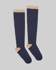 Yagya Signature Riding Socks, Navy/Tan