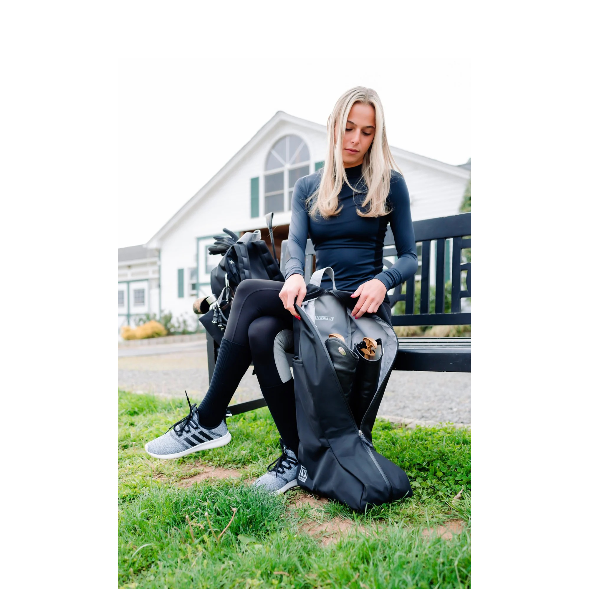 Veltri Sport Novelty Boot Bag, Lightning Bolt Dark Navy/Gold