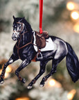 Classy Equine Black Hunter Jumper Sporthorse Christmas Ornament Decoration