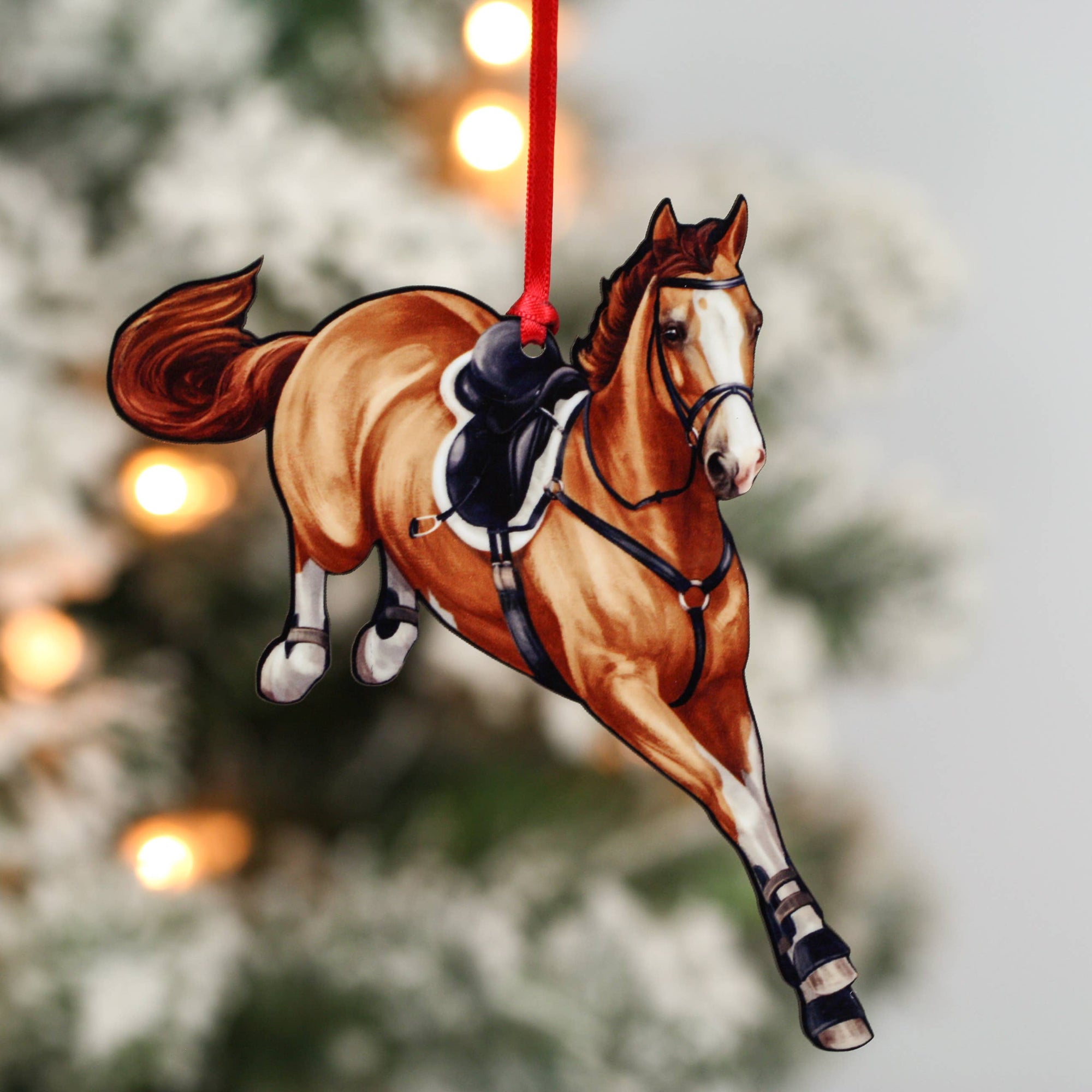 Jumping Horse Ornaments - Chestnut Hunter Jumper