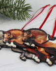Classy Equine Jumping Horse Ornament - Bay Hunter Equestrian Christmas Gift