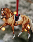 Dressage Horse Ornament - Palomino Half Pass Dressage II