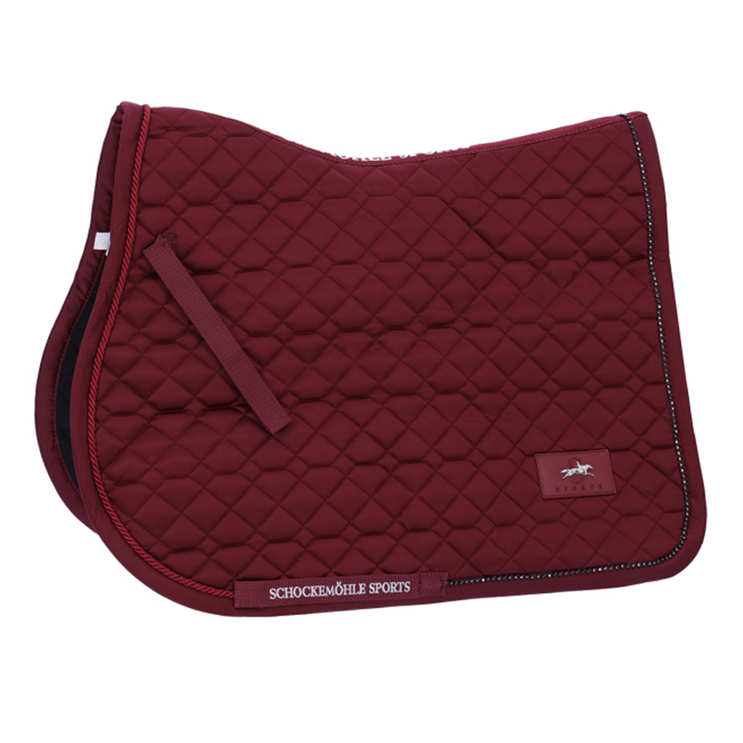 Schockemohle Crystal Brilliance Jump Saddle Pad, Dark Cherry