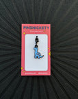 pinsnickety brontosaurus braid bridle bonnet charm on a black background