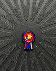 pinsnickety champion horse show number pin on a black background