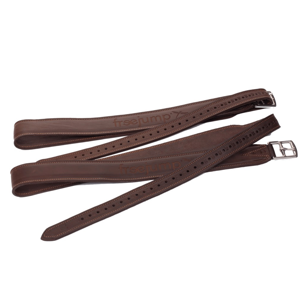 Freejump Classic Wide Stirrup Leathers, Brown