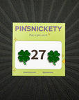 Pinsnickety Clover horse show number pins on their product packaging card
