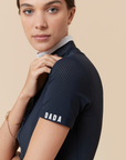 Dada Sport Helios MC Ladies Short Sleeve Horse Riding Competition Shirt, Navy