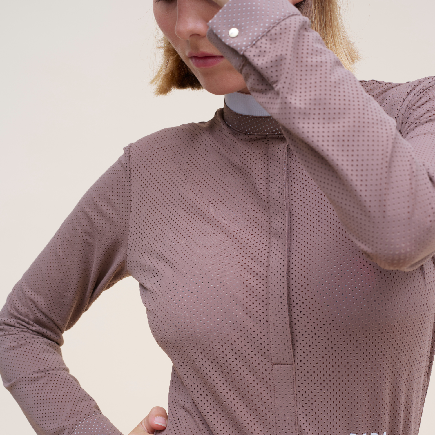 Dada Sport Helios ML Ladies Long Sleeve Horse Riding Competition Shirt, Taupe