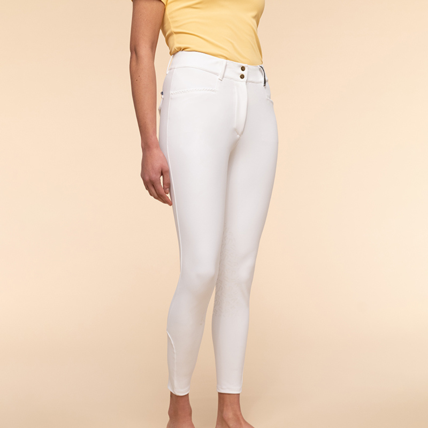 Dada Sport Giovani Grip Knee Grip Breeches, White