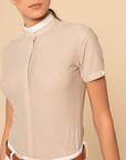 Dada Sport Helios MC Ladies Short Sleeve Horse Riding Competition Shirt, Latte
